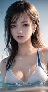 萧红绫角色海报：雨巷积水旁的红衣女子形象，身姿带有女侠的利落感